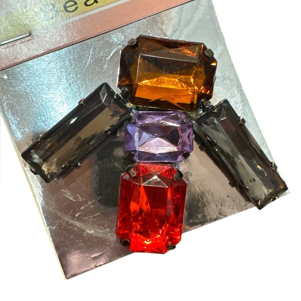 Elegant Multicolor Faux Gemstone Pendant Large Glamorous Statement Piece Jewelry